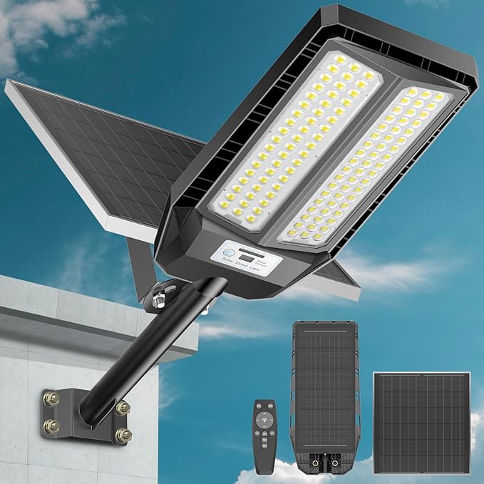 Hykoont TW002C Solar Street Light 160W Motion Sensor Remote Control IP66 Waterproof