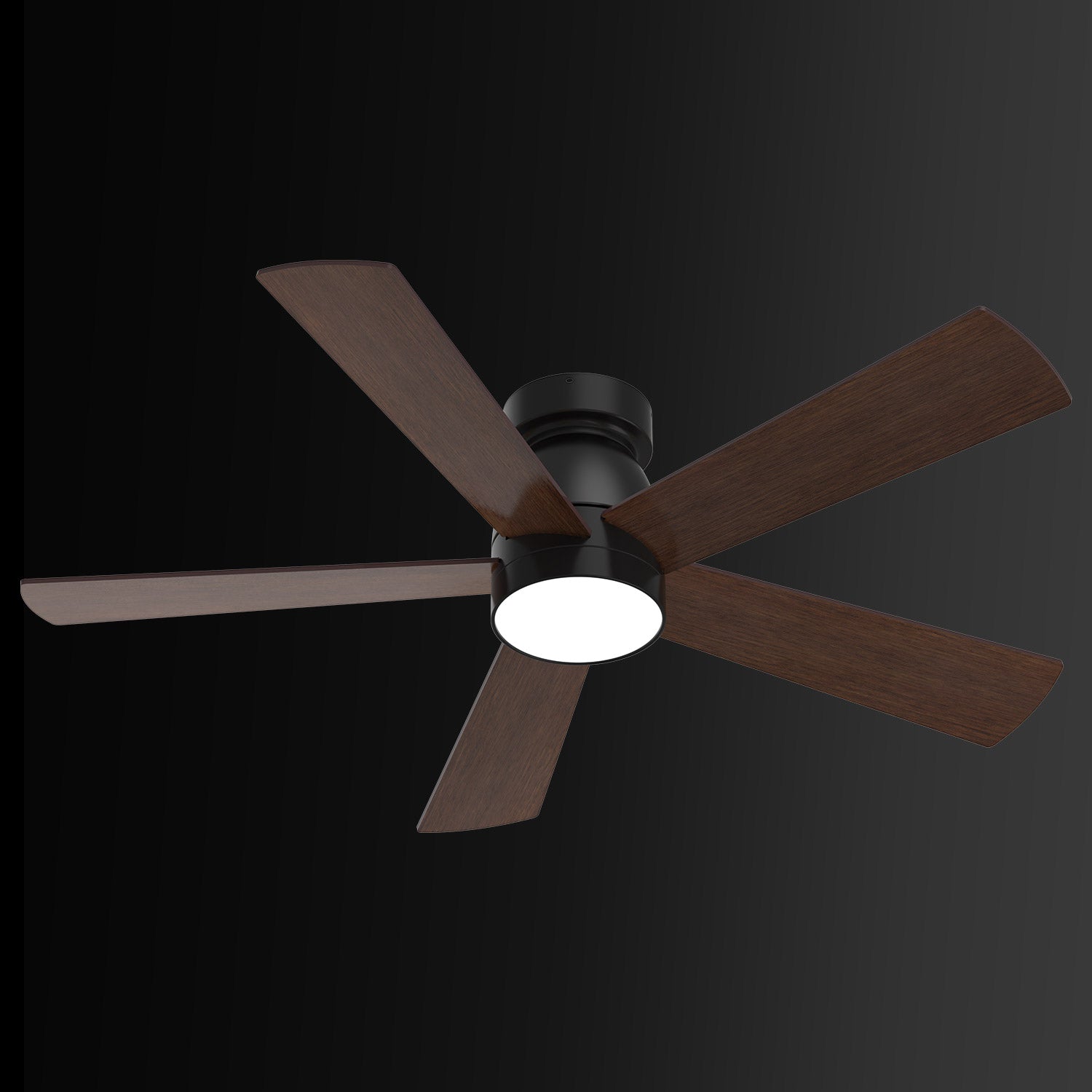 Hykoont 42’‘/48''52’‘ Dark Walnut Ceiling Fans with Lights Only Wind No Sound