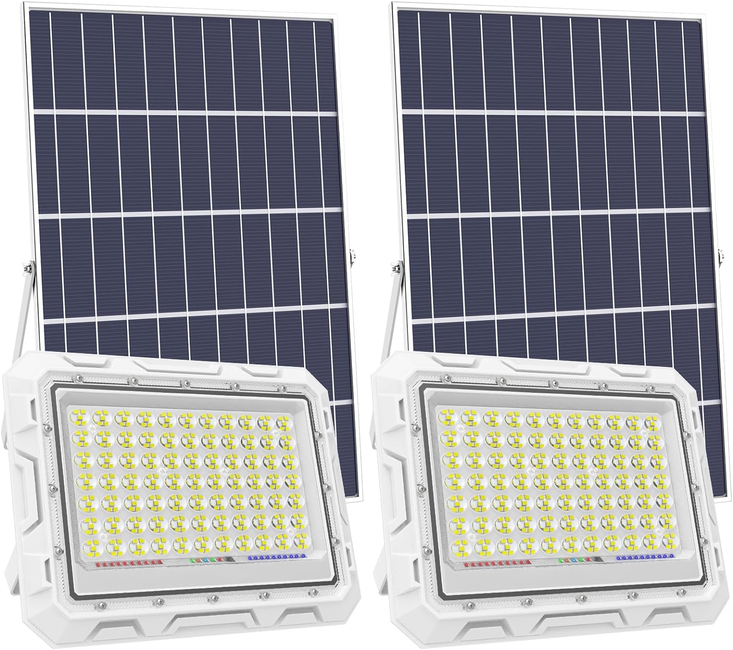 Hykoont ZZ060 600W LED Solar Flood Lights, 30000 Lumens 2 Pack