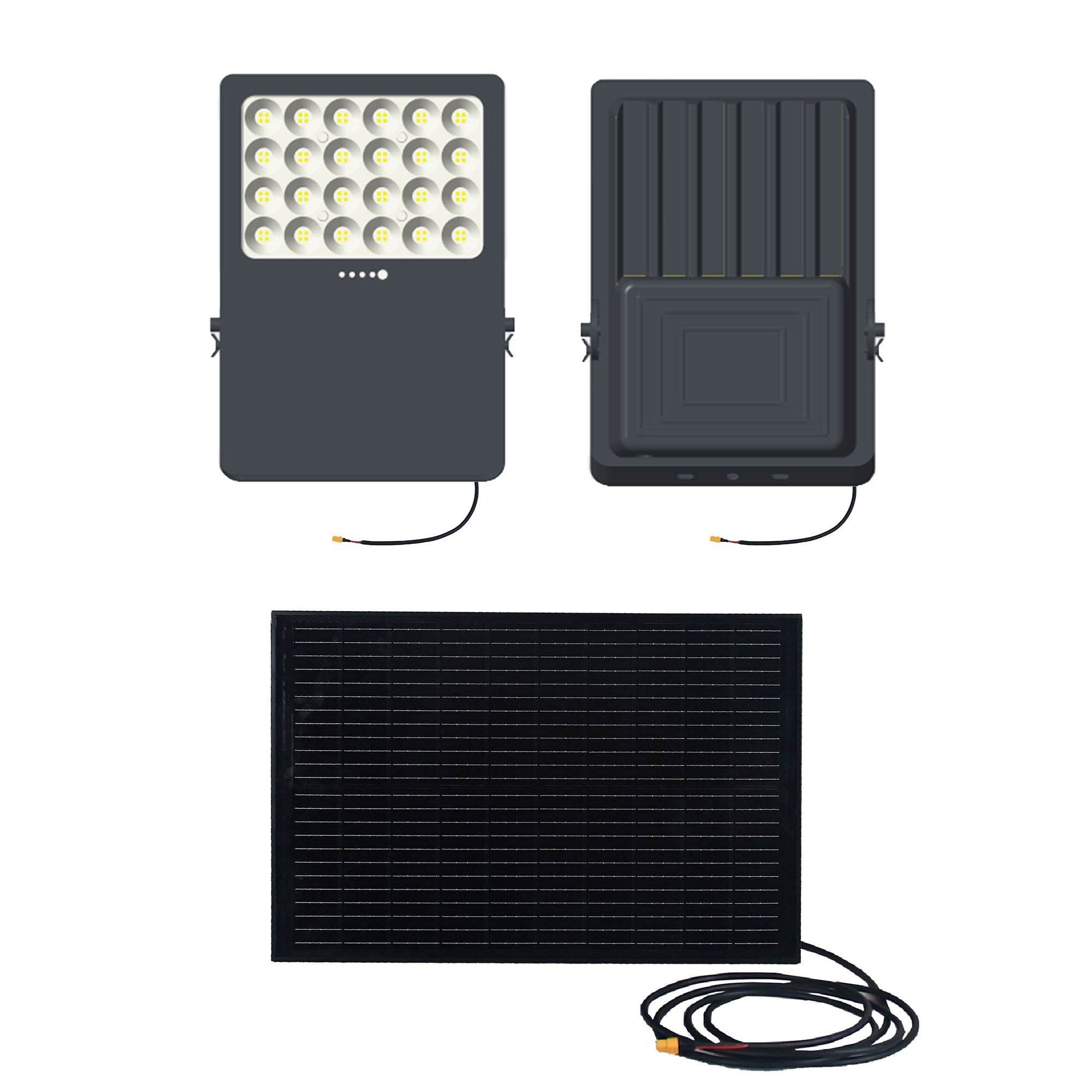 OK40C 40W 192WH Solar Flood Light with Monocrystalline Silicon Panel