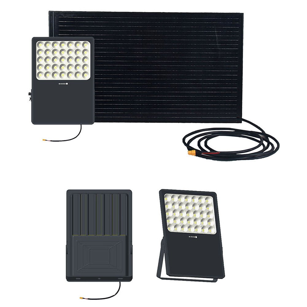 OK20B 20W 144WH Solar Flood Light with 12ft Rubber Cable,5 Years Life Span LifePO4 Battery