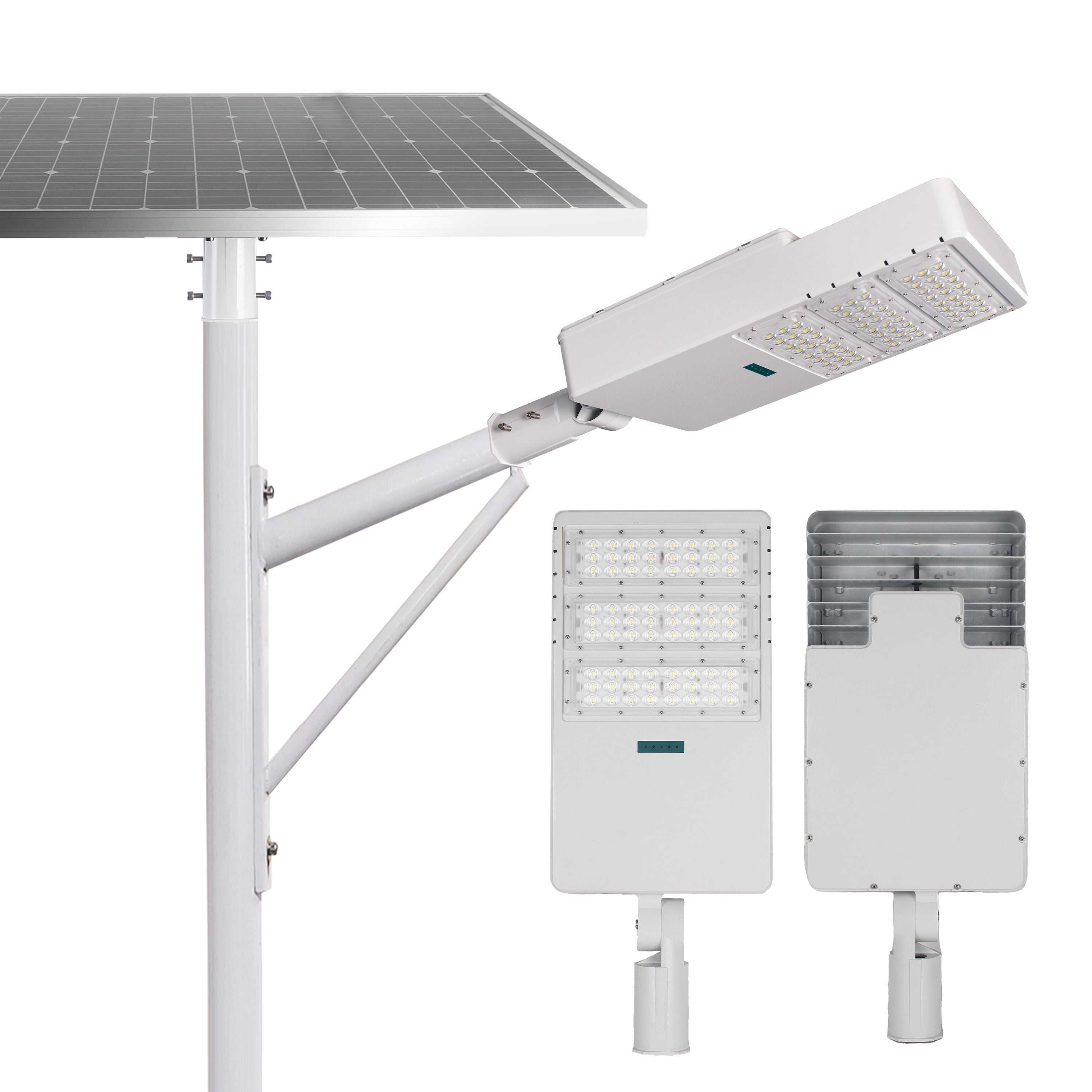 HY080 80W Solar Street Light with Adjustable CCT and 538WH LiFePO4 Battery