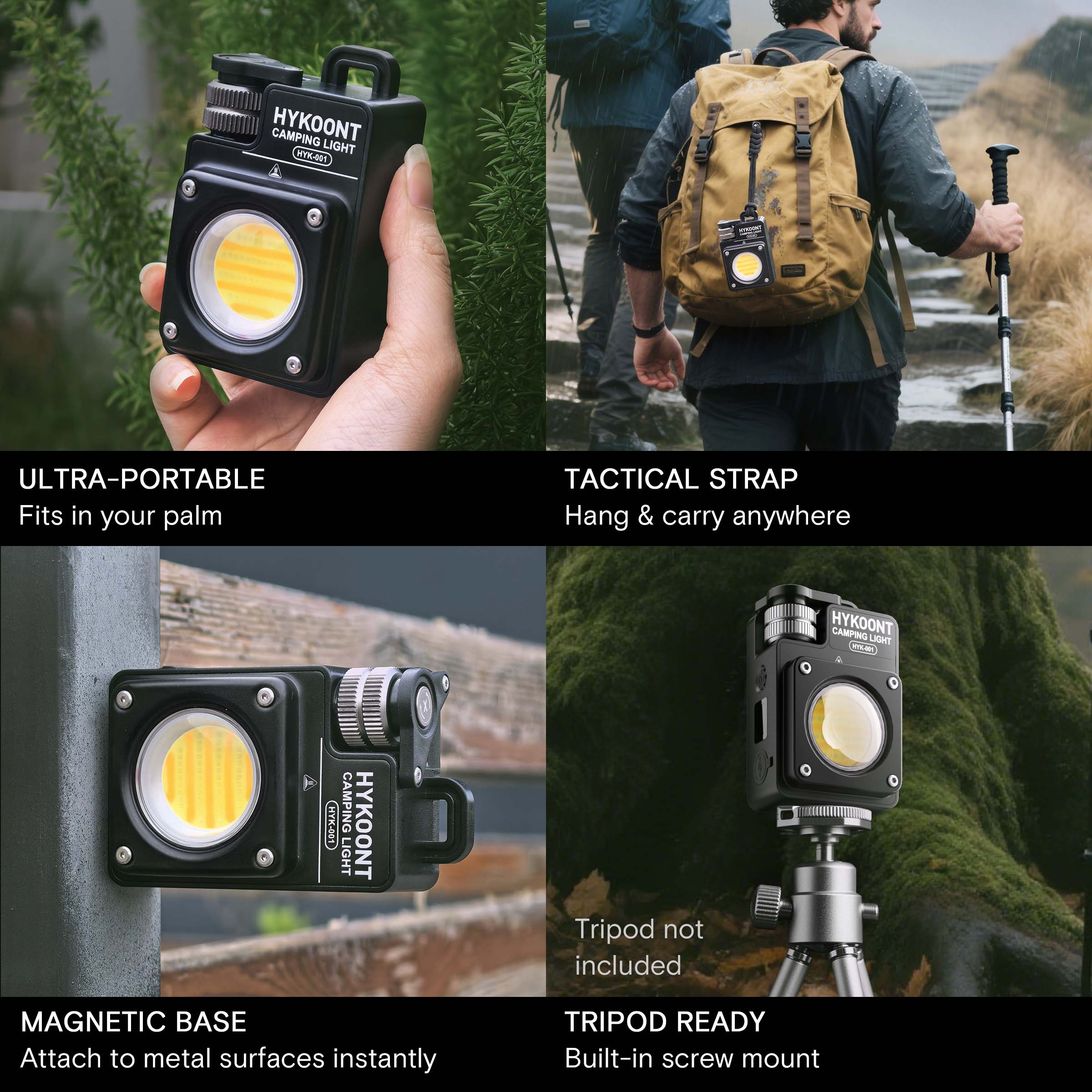 HYKOONT HYK-001 5000LM Super Bright Magnetic Camping&work Light |2700K–6900K | Waterproof & Rechargeable Flash light