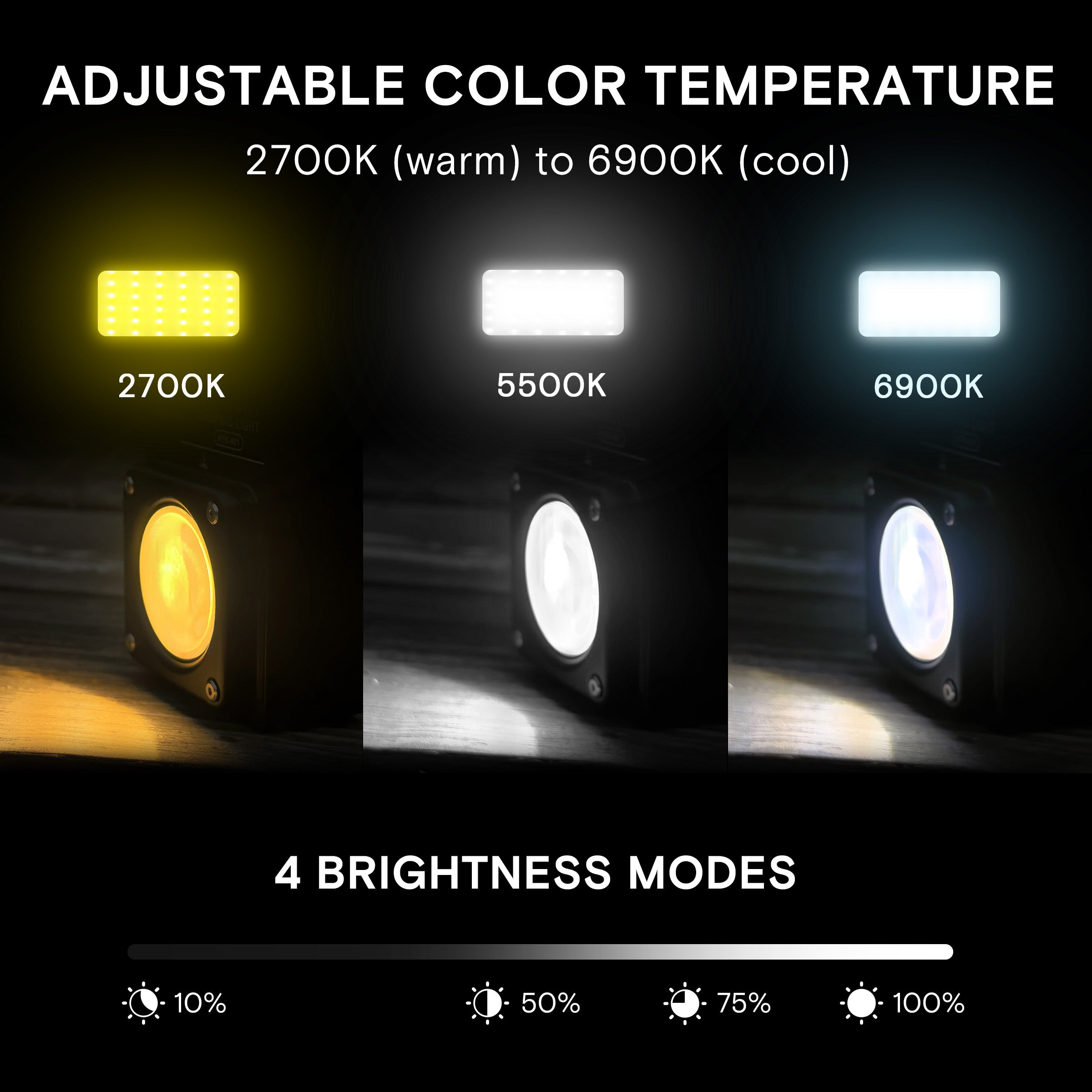 HYKOONT HYK-001 5000LM Super Bright Magnetic Camping&work Light |2700K–6900K | Waterproof & Rechargeable Flash light