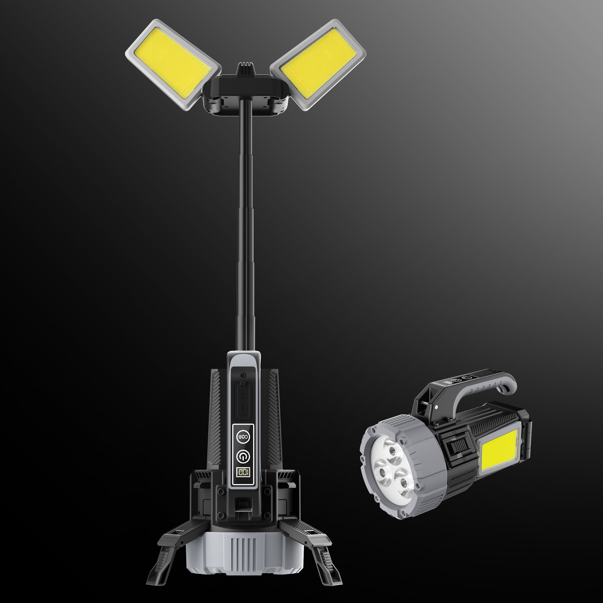 [BOGO] Hykoont LS018 Multi-Function 2 in 1 Flashlight Portable Extendable Adjustable Brightness CCT Bright