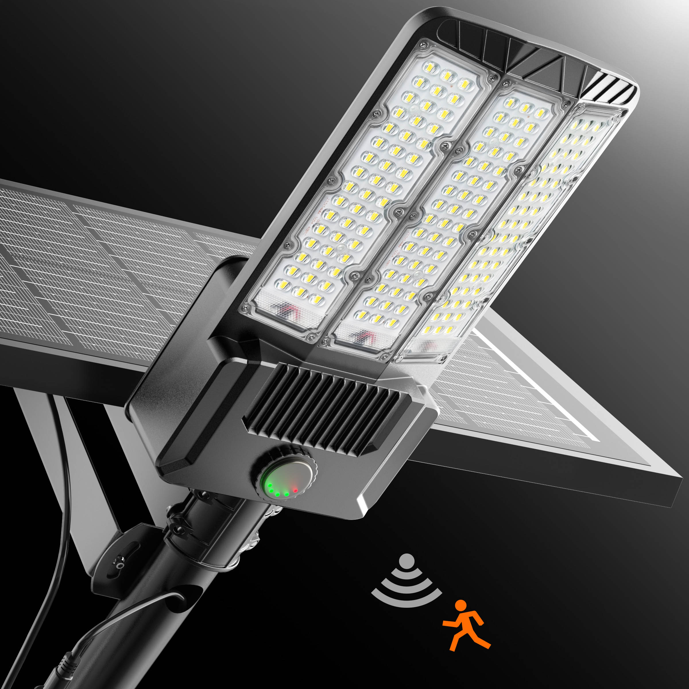 Hykoont SZ300 Commercial Solar Street Lights 400W 60000LM Mono Solar Panel with Die-Cast Aluminum