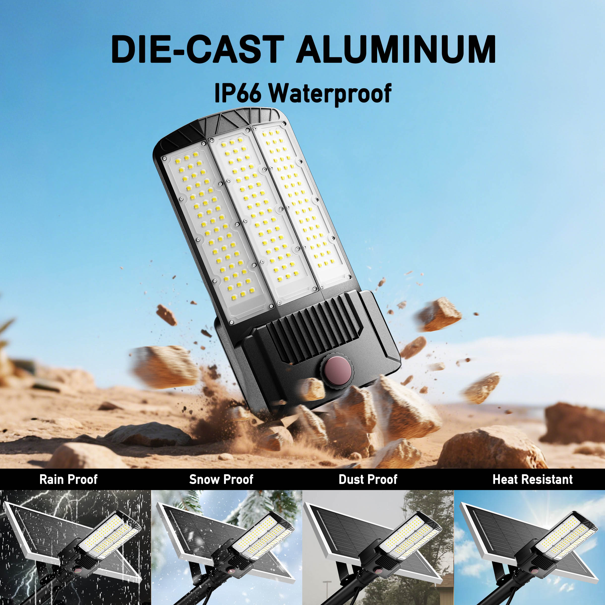 Hykoont SZ300 Commercial Solar Street Lights 400W 60000LM Special Offer