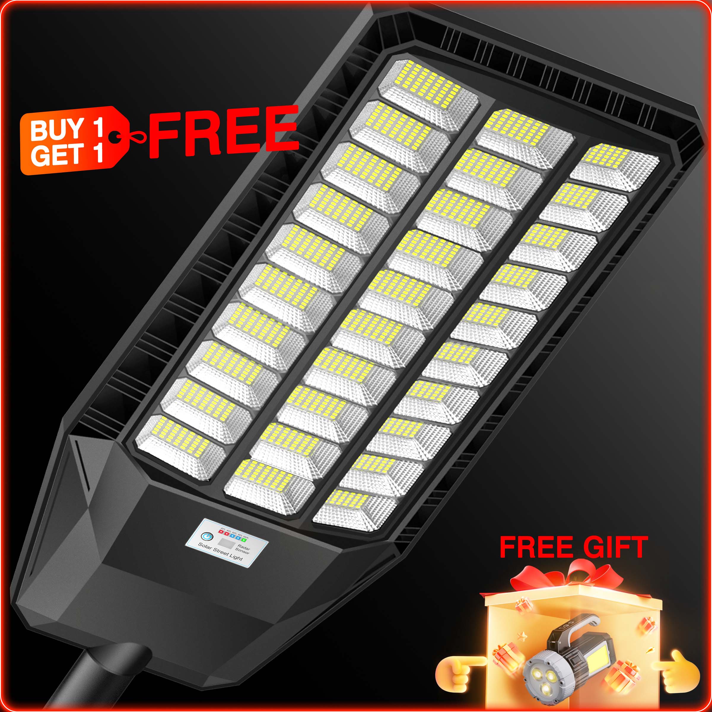 [BOGO] Hykoont TW030 42000 Lumens 300W Solar Street Light  1 Pack