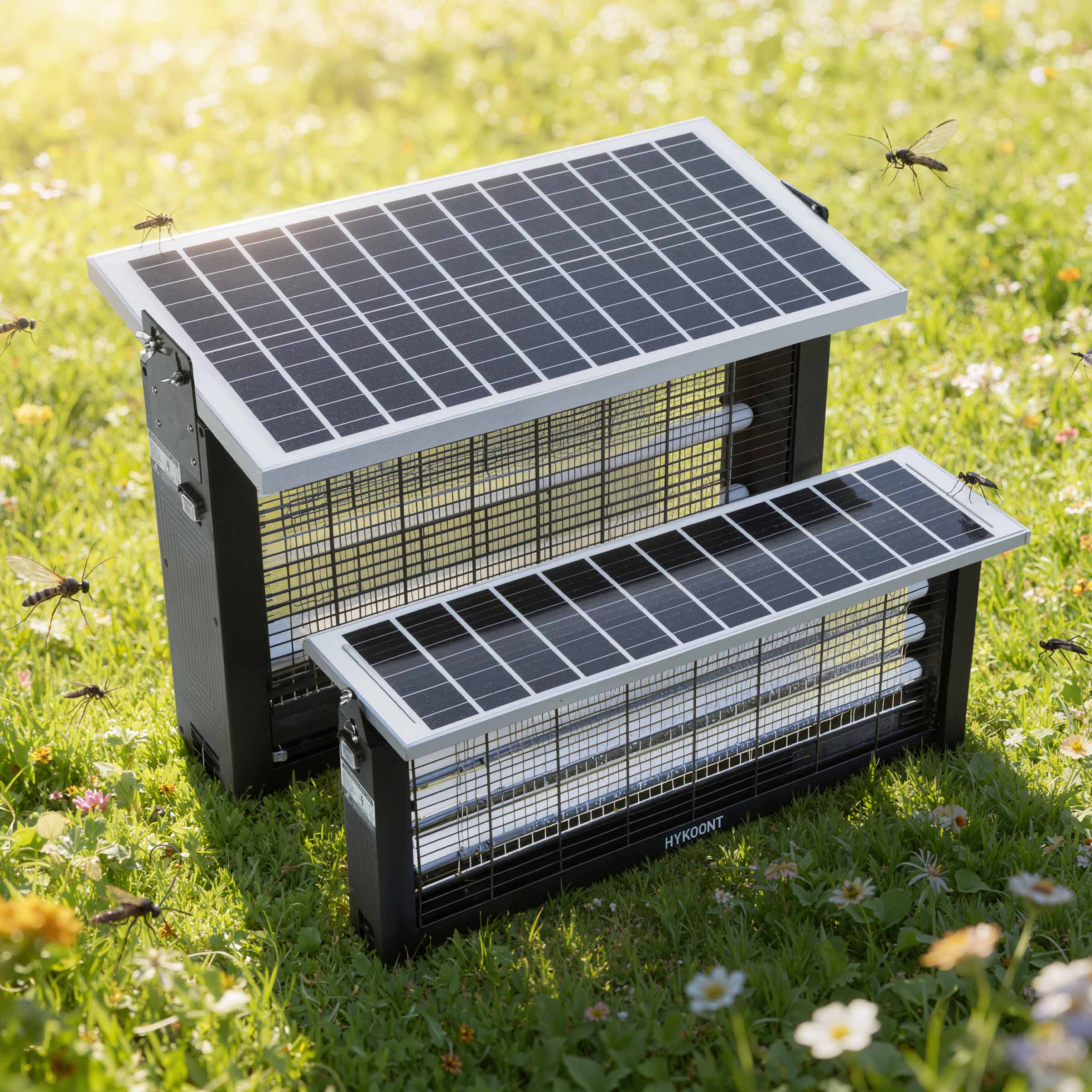 Hykoont 30W Solar LED Bug Zapper Light Pro Triple Tube Dusk-to-Dawn