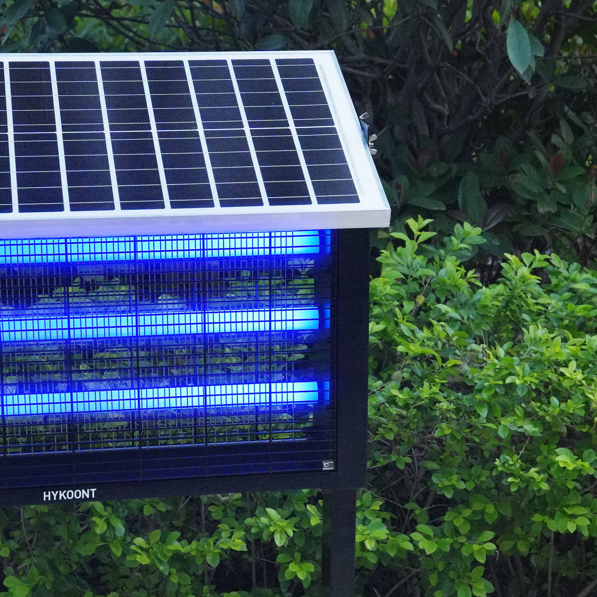 Hykoont 30W Solar LED Bug Zapper Light Pro Triple Tube Dusk-to-Dawn