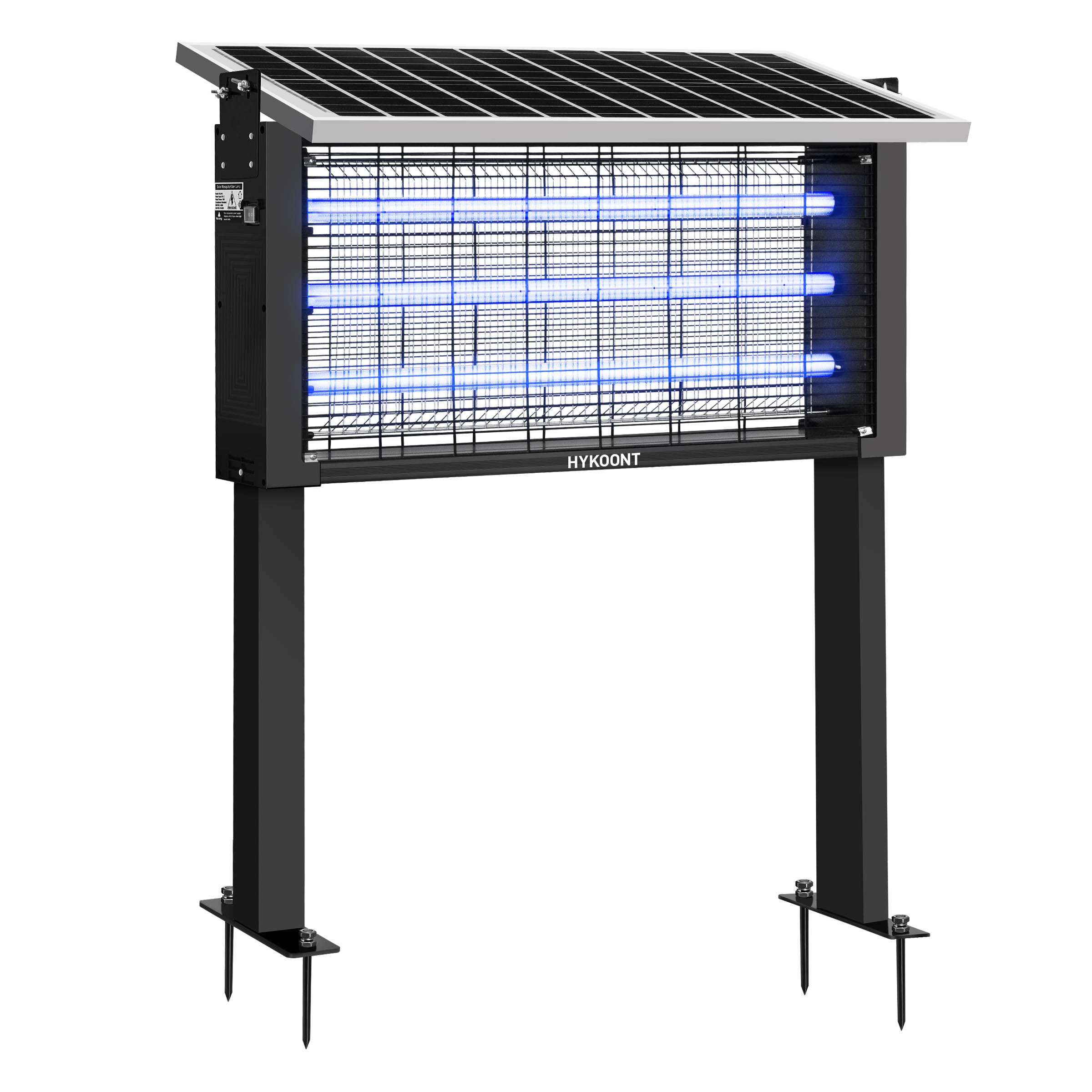 Hykoont 30W Solar LED Bug Zapper Light Pro Triple Tube Dusk-to-Dawn