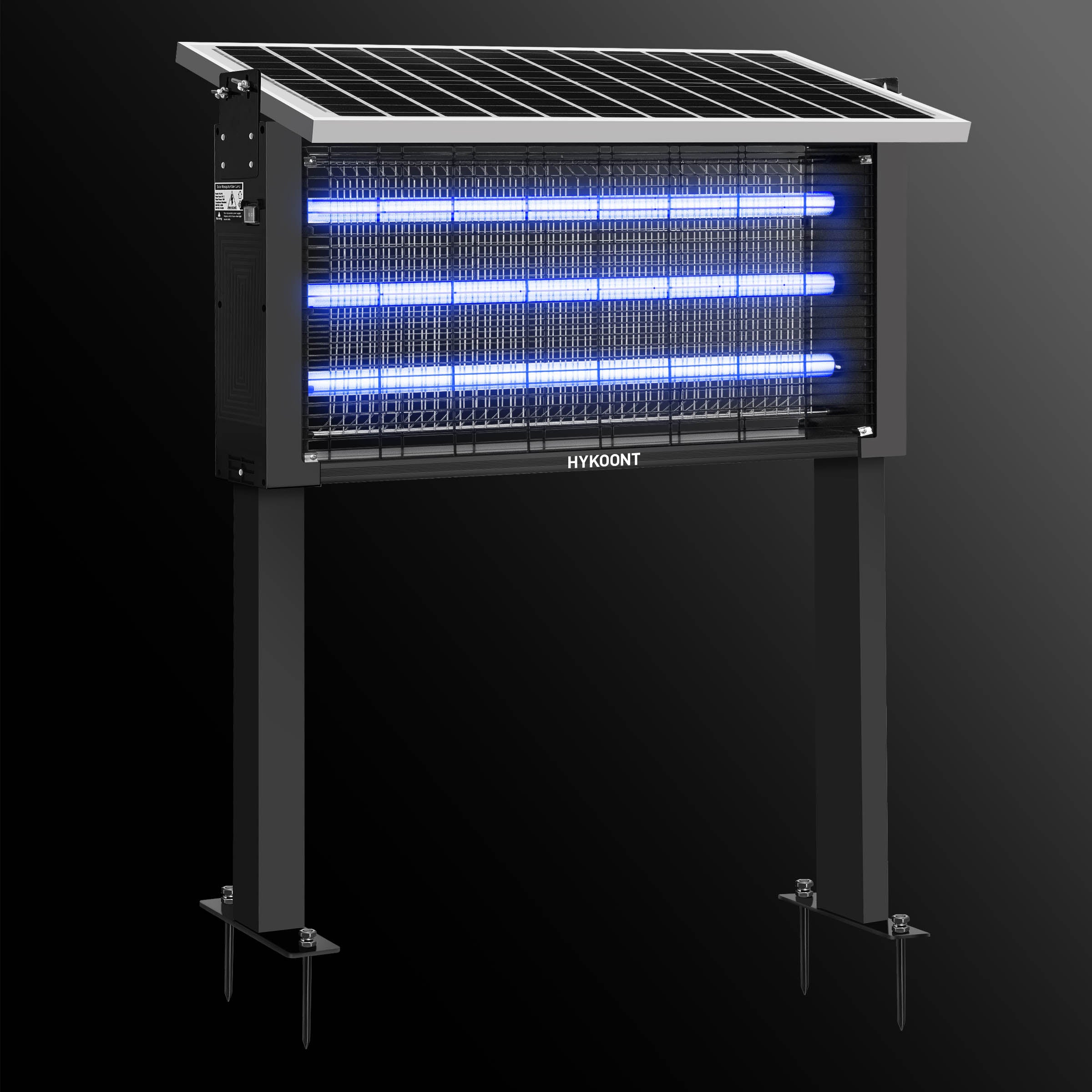 Hykoont 30W Solar LED Bug Zapper Light Pro Triple Tube Dusk-to-Dawn