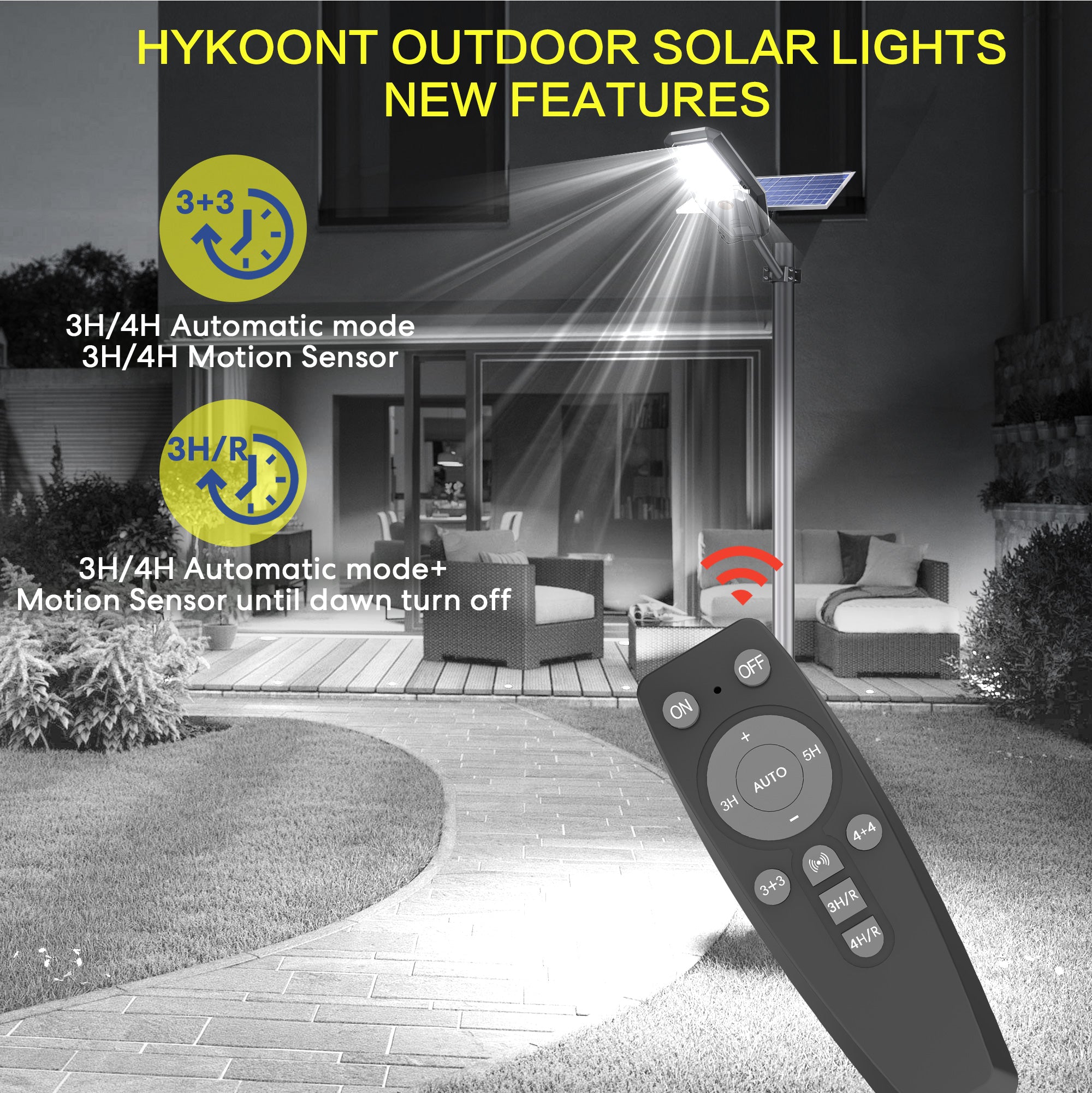Hykoont 3000W XJ300 Solar Street Light Outdoor For Yard, Country