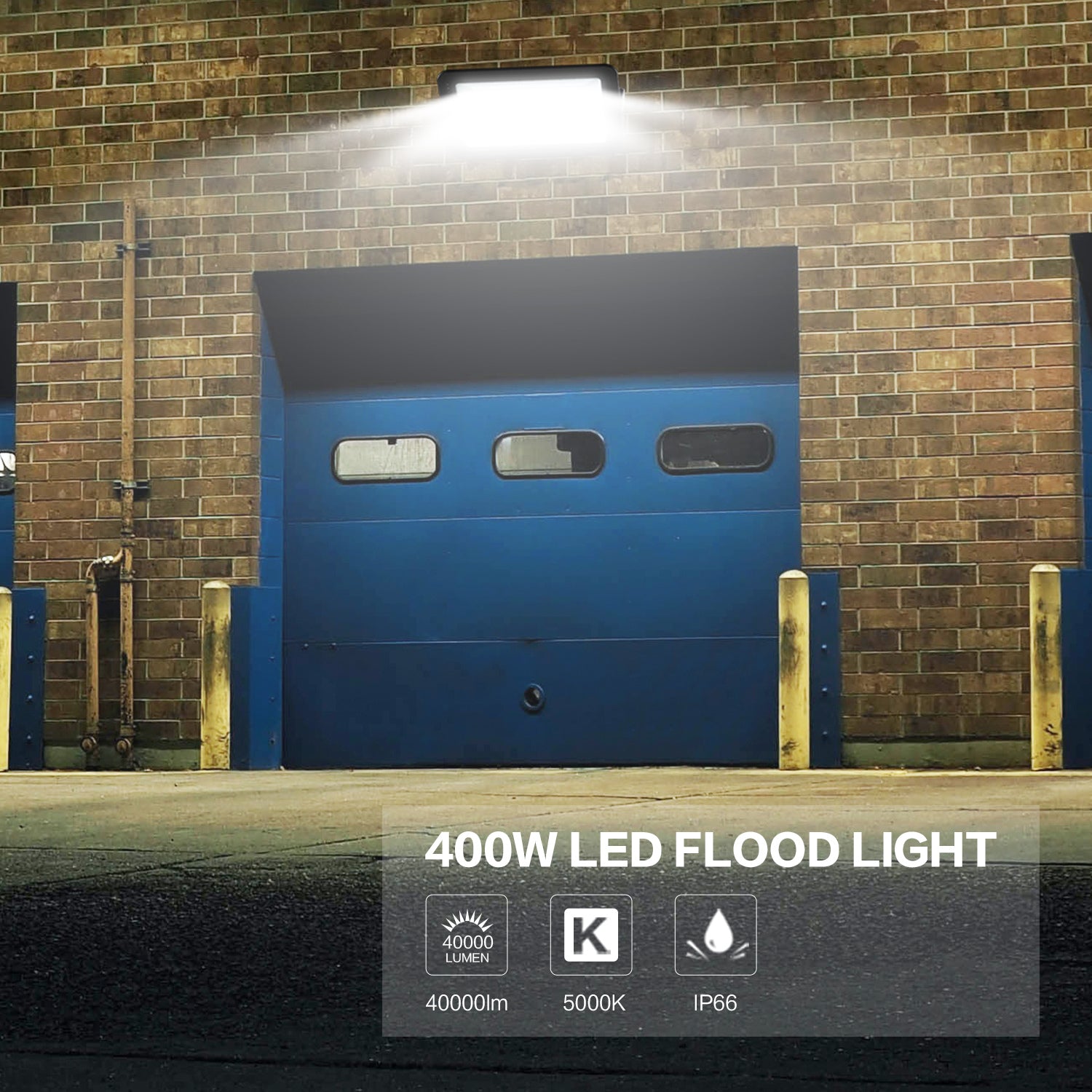 Hykoont SMD400 2 Pack 400W LED Flood Light 40000lm 5000K