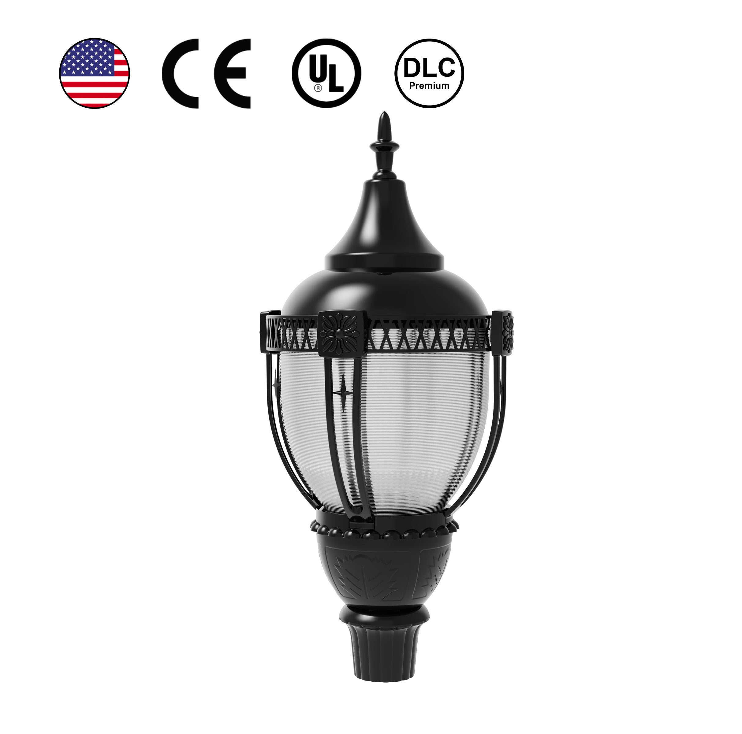 Hykoont PT03 Acorn LED Post Top Light Power Selectable with Photocell