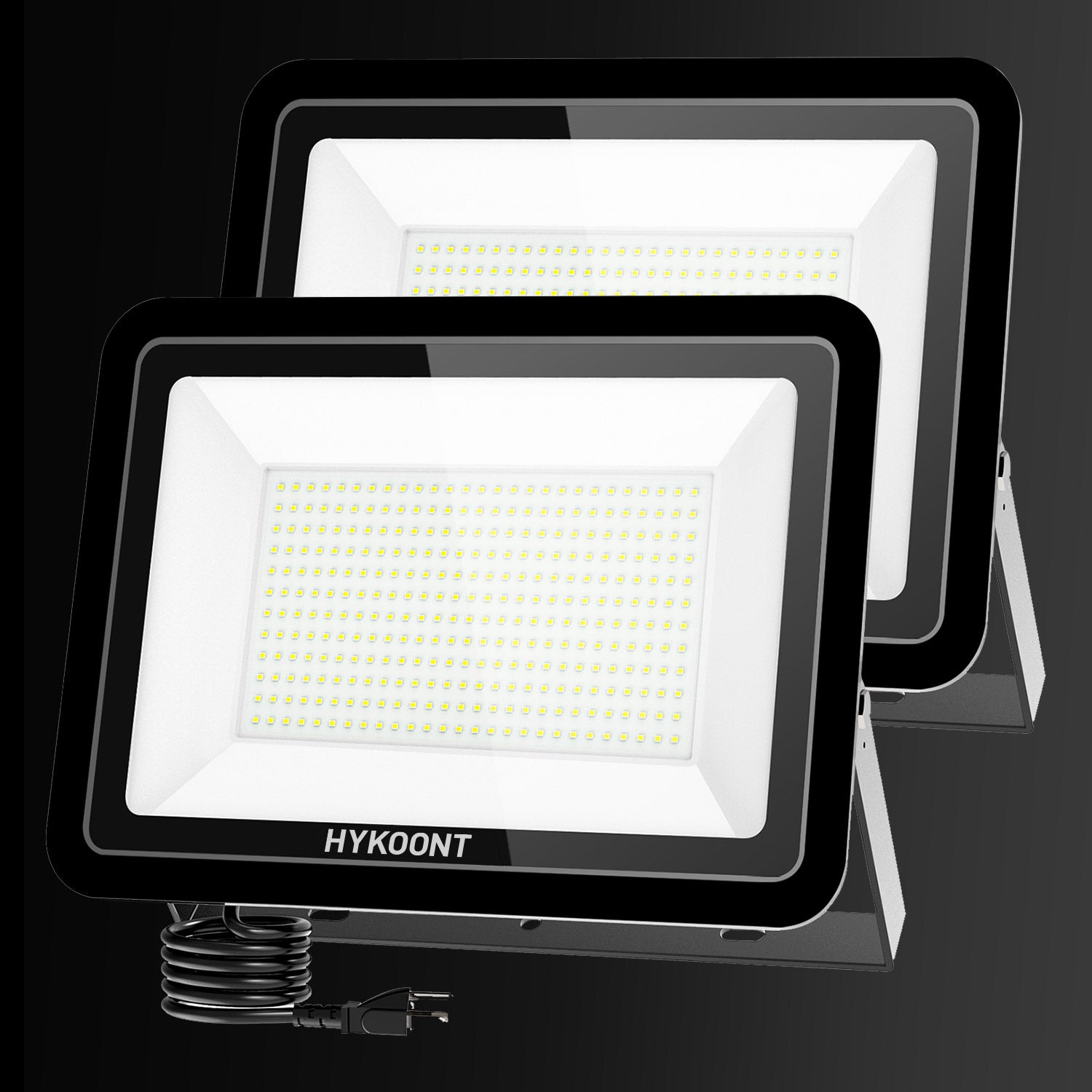 Hykoont SMD300 2 Pack 300W LED Flood Light, 12500lm