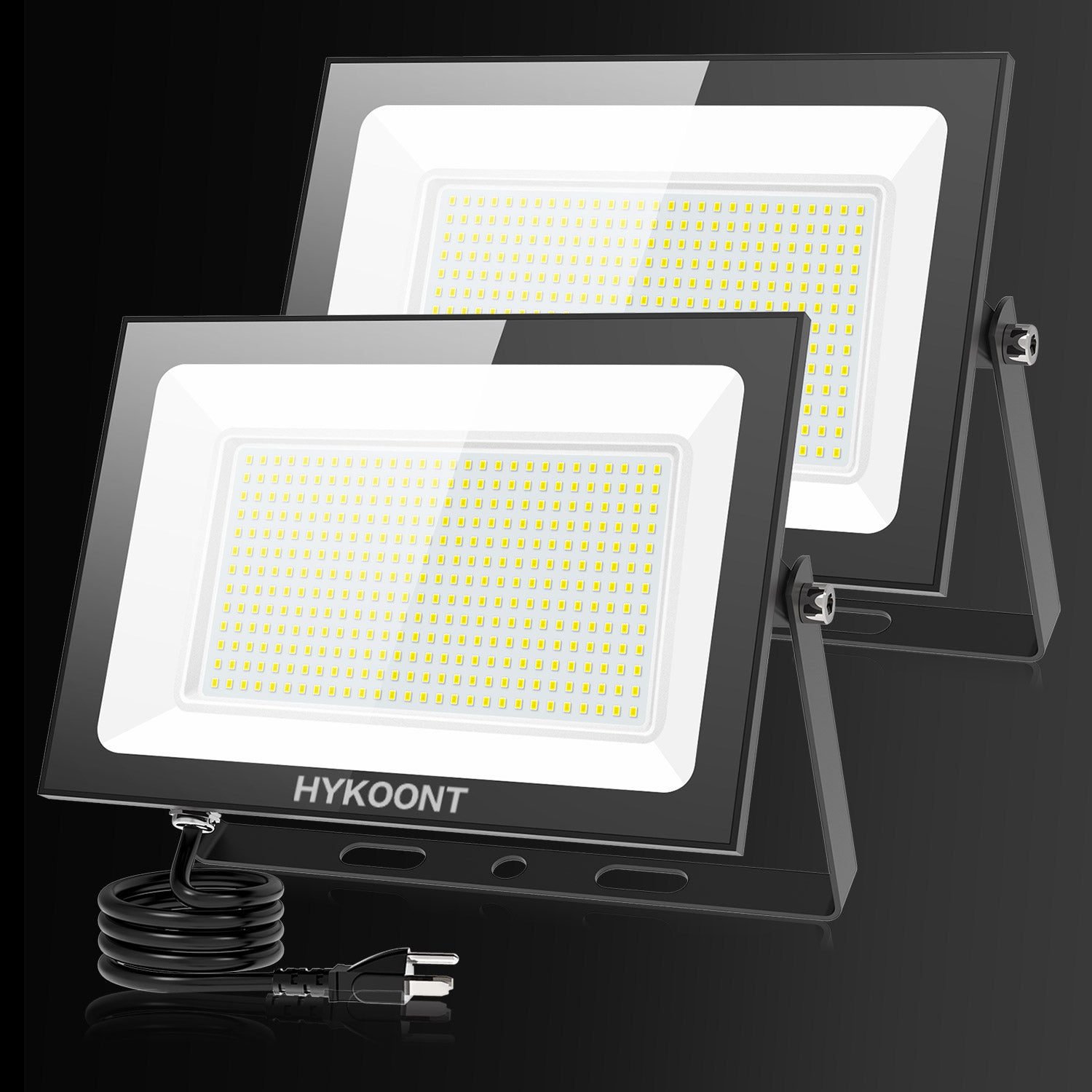 Hykoont WBK200 Pro LED Flood Light 200W 30000Lumens 6000K 2 Pack