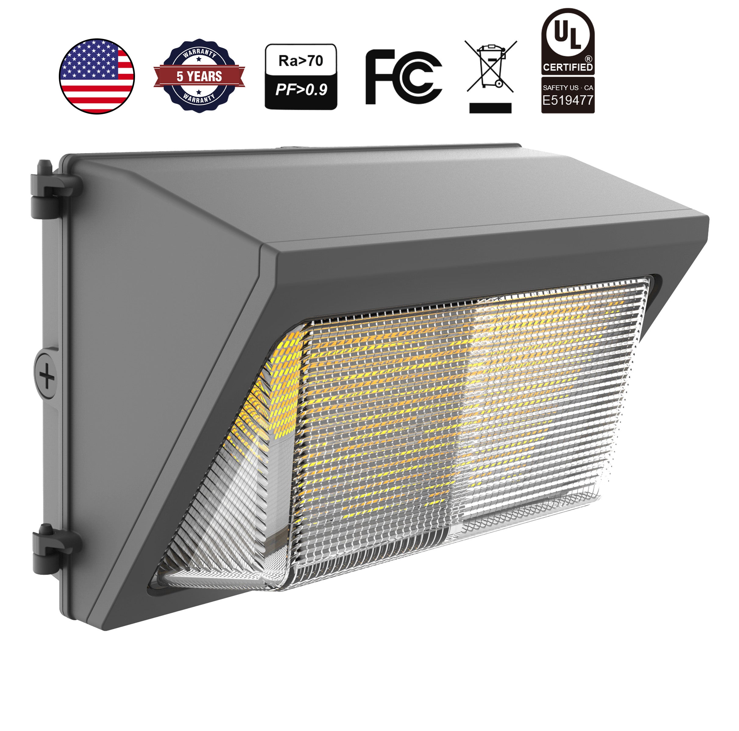 Hykoont WK04 Series Half Cut Wall Pack Light Dimmable and Selectable CCT